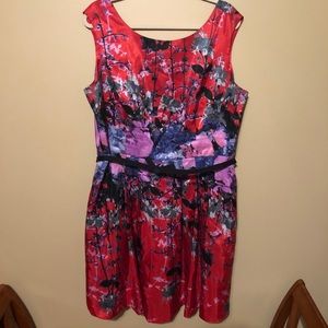 Pinky Red Floral Formal Dress